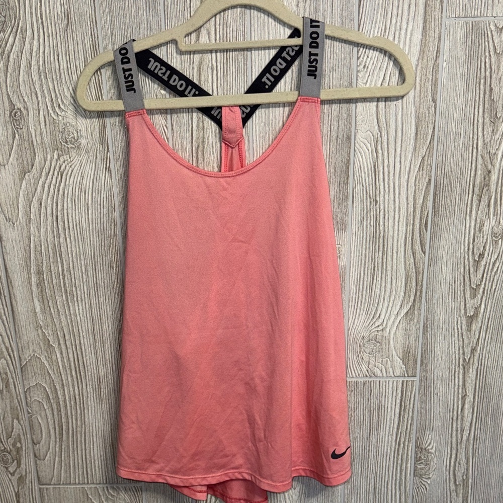 Nike Women's Pink Tank Top with Black Logo Straps
